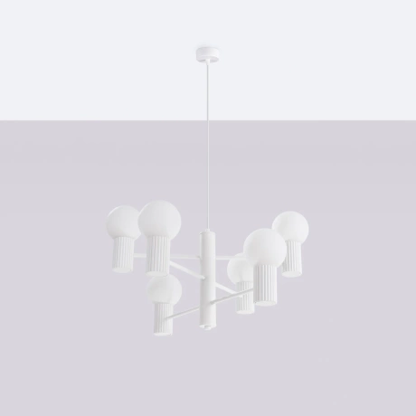 Żyrandol HALO 6 biały