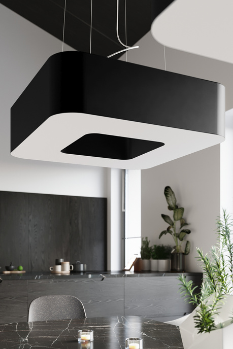 Żyrandol URANO 60 czarny + 8x Żarówka LED E27 3000K Ciepła 7,5W 620lm