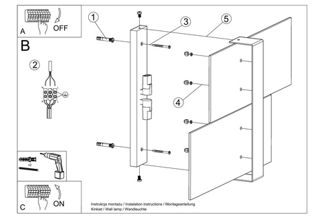 Kinkiet MASSIMO biały + 2x Żarówka LED G9 4000K Zimna 4,5W 530lm