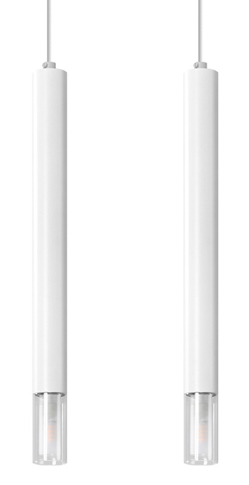 Lampa wisząca WEZYR 2 biała + 2x Żarówka LED G9 4000K Zimna 4,5W 530lm
