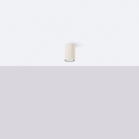 Plafon KARBON 10 beżowy + 1x Żarówka LED GU-10 3000K Ciepła 7W 510lm