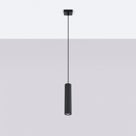 Lampa wisząca KARBON 1 czarny + 1x Żarówka LED GU-10 3000K Ciepła 7W 510lm