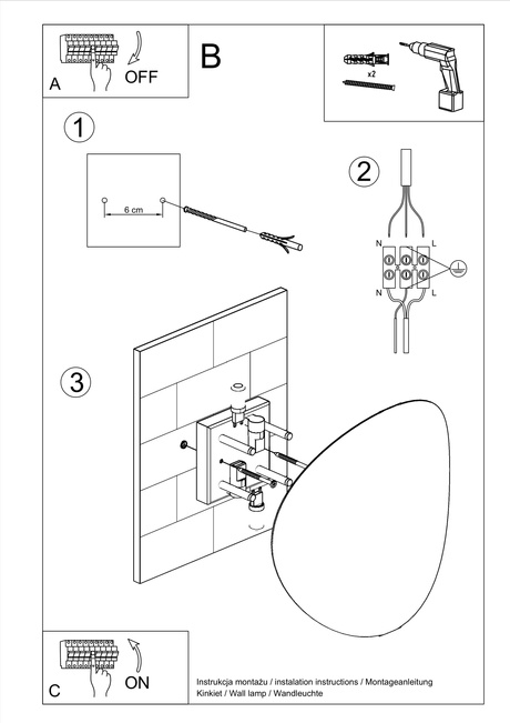 Kinkiet SENSES czarny + 2x Żarówka LED G9 3000K Ciepła 4,5W 510lm