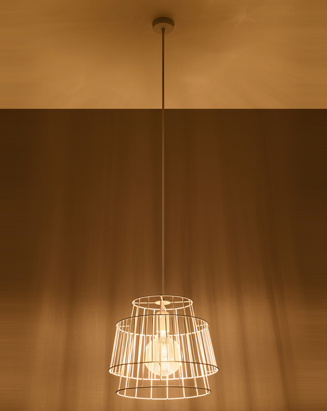 Lampa wisząca GATE biały + 1x Żarówka LED E27 3000K Ciepła 7,5W 620lm