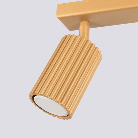 Plafon KARBON 2 złoty + 2x Żarówka LED GU-10 4000K Zimna 7W 530lm