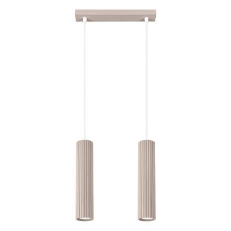 Lampa wisząca KARBON 2 taupe + 2X Żarówka LED GU-10 4000K Zimna 7W 530lm