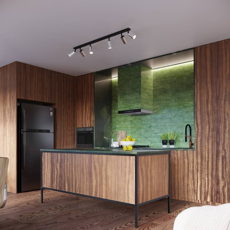 Kinkiet WINX czarny/chrom + 1x Żarówka LED GU-10 3000K Ciepła 7W 510lm