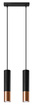 Lampa Wisząca LOOPEZ 2 czarny/miedź + 2x Żarówka LED GU-10 4000K Zimna 7W 630lm