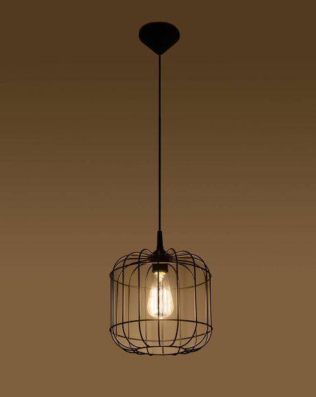 Lampa wisząca CELTA czarna + 1x Żarówka LED E27 4000K Zimna 7,5W 650lm