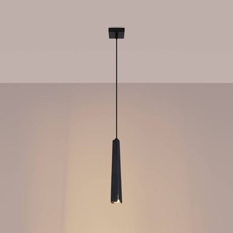 Lampa wisząca PRYSM 1 czarna + 1x Żarówka LED G9 4000K Zimna 4,5W 460lm