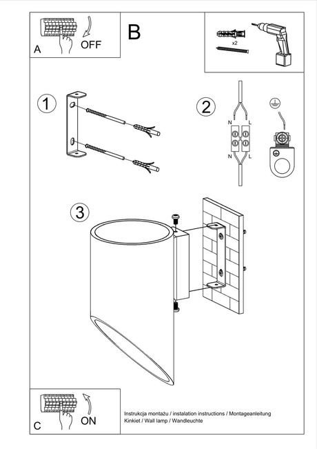 Kinkiet PENNE 20 biały + 1x Żarówka LED G9 4000K Zimna 4,5W 530lm