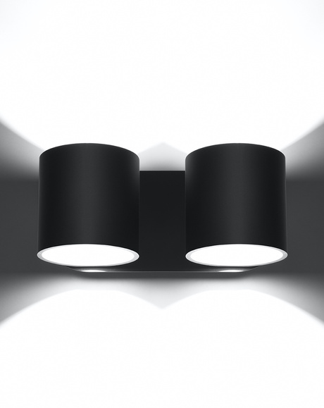 Kinkiet ORBIS 2 czarny + 2x Żarówka LED G9 3000K Ciepła 4,5W 510lm