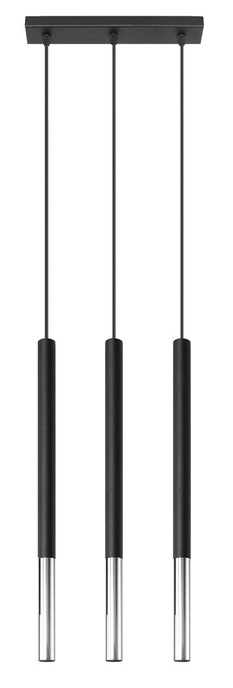 Lampa wisząca MOZAICA 3L czarny/chrom + 3x Żarówka LED G9 3000K Ciepła 3W 192lm