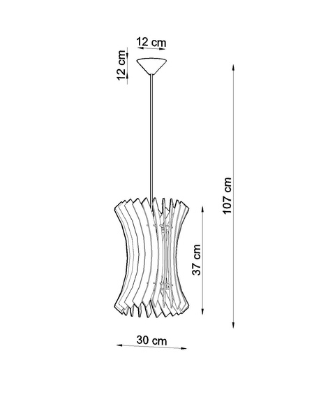 Lampa wisząca ORIANA naturalne drewno + 1x Żarówka LED E27 3000K Ciepła 7,5W 620lm