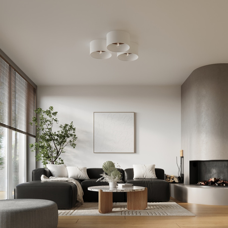 Plafon TELESTO biały/ciemny brąz + 1x Żarówka LED E27 4000K Zimna 7,5W 690lm