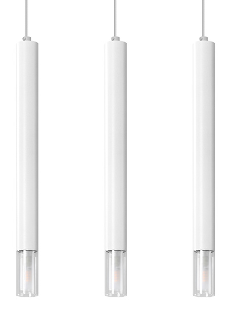 Lampa wisząca WEZYR 3 biała + 3x Żarówka LED G9 4000K Zimna 4,5W 530lm