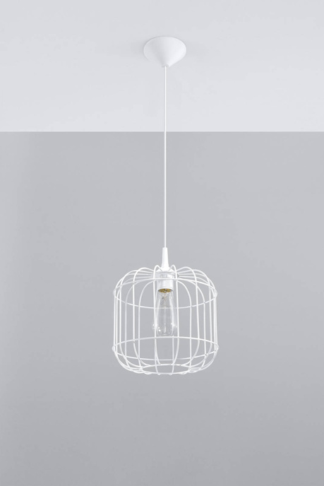 Lampa wisząca CELTA biała + 1x Żarówka LED E27 4000K Zimna 7,5W 650lm