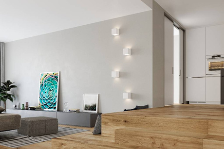 Kinkiet ceramiczny LEO biała + 1x Żarówka LED E27 4000K Zimna 7,5W 650lm