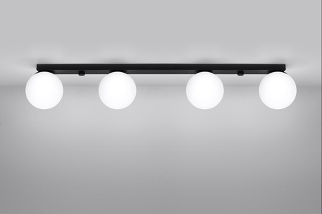 Plafon YOLI 4 czarny + 4x Żarówka LED G9 4000K Zimna 4,5W 460lm