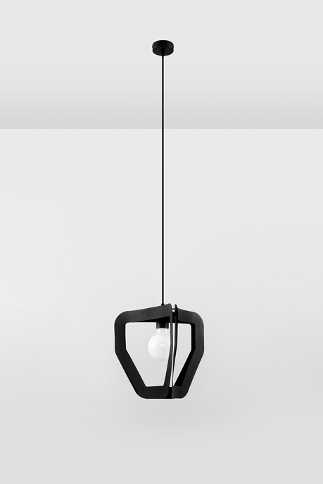Lampa wisząca TRES czarna + 1x Żarówka LED E27 4000K Zimna 7,5W 650lm