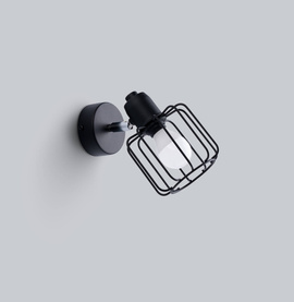 Kinkiet BELUCI 1 czarny + 1x Żarówka LED E14 4000K Zimna 7,5W 680lm