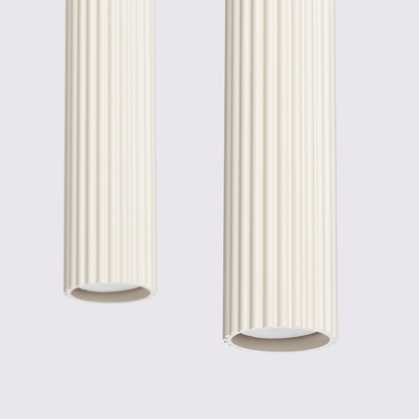 Lampa wisząca KARBON 2 beżowy + 2x Żarówka LED GU-10 4000K Zimna 7W 530lm