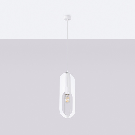 Lampa wisząca NICUS 1 biała + 1x Żarówka LED E27 4000K Zimna 7,5W 690lm