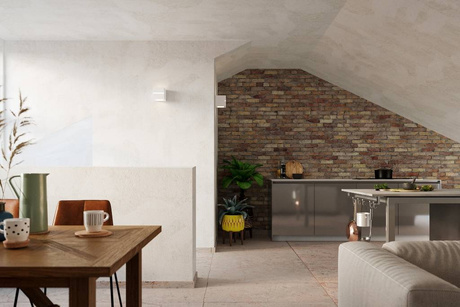 Kinkiet ceramiczny LEO LINE biały + 1x Żarówka LED E27 3000K Ciepła 7,5W 620lm