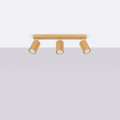 Plafon KARBON 3L złoty + 3x Żarówka LED GU-10 3000K Ciepła 7W 510lm