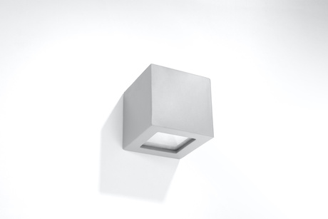 Kinkiet ceramiczny LEO szary + 1x Żarówka LED E27 4000K Zimna 7,5W 650lm