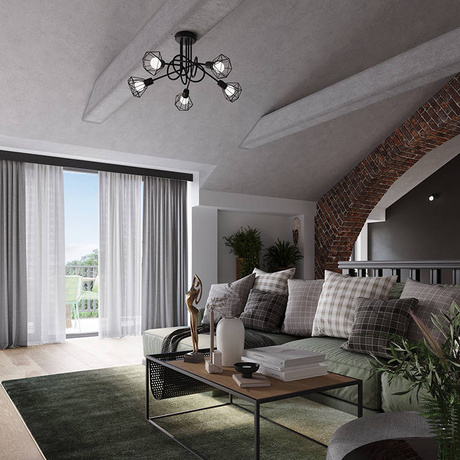 Kinkiet ARTEMIS 1 czarny + 1x Żarówka LED E14 4000K Zimna 7,5W 680lm