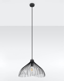 Lampa wisząca UMB czarna + 1x Żarówka LED E27 4000K Zimna 7,5W 650lm