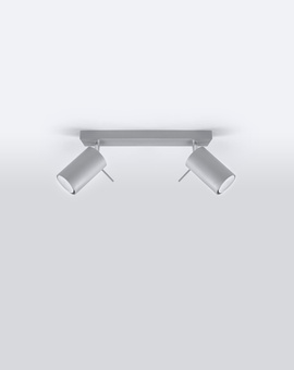 Plafon RING 2 szary + 2x Żarówka LED GU-10 3000K Ciepła 7W 620lm