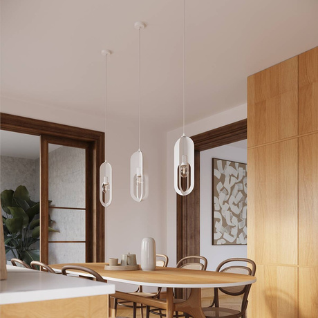 Lampa wisząca NICUS 3P biała + 3x Żarówka LED E27 3000K 7W 760lm