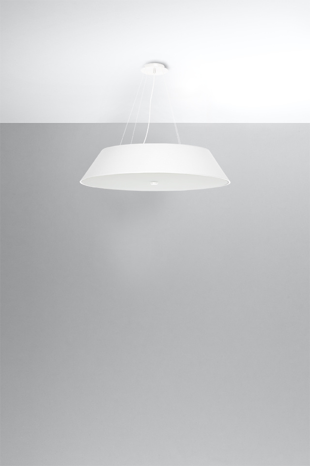 Żyrandol VEGA 70 biały + 5 x Żarówka LED E27 4000K Zimna 7,5W 650lm