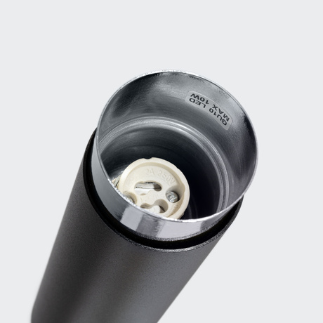 Plafon NERO 12,5 czarny/chrom + 1x Żarówka LED GU-10 4000K Zimna 7W 530lm