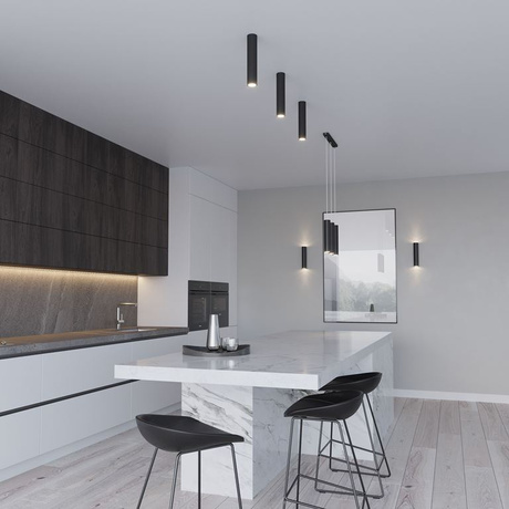 Kinkiet LAGOS 2 czarny + 2x Żarówka LED GU-10 4000K Zimna 7W 630lm