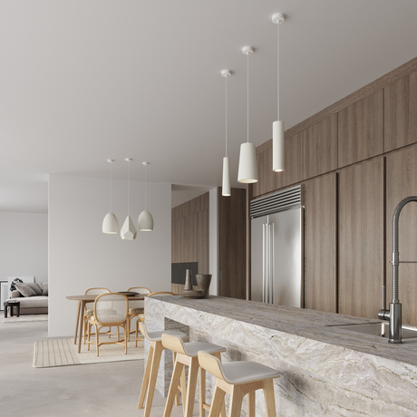 Lampa wisząca ceramiczna FLAWIUSZ biała + 1x Żarówka LED E27 3000K Ciepła 7,5W 620lm