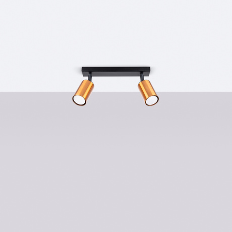 Plafon WINX 2 czarny/miedź + 2x Żarówka LED GU-10 4000K Zimna 7W 530lm