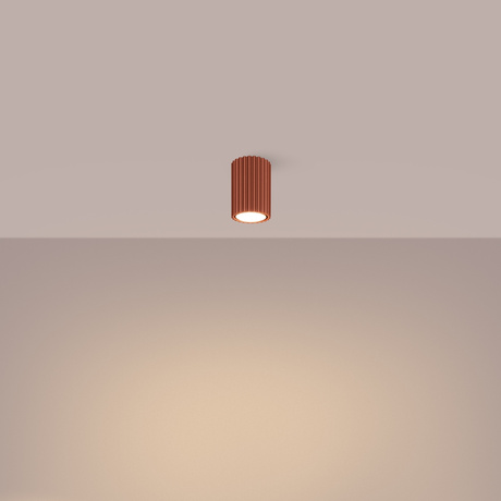 Plafon KARBON 10 ochra czerwona + 1x Żarówka LED GU-10 3000K Ciepła 7W 510lm