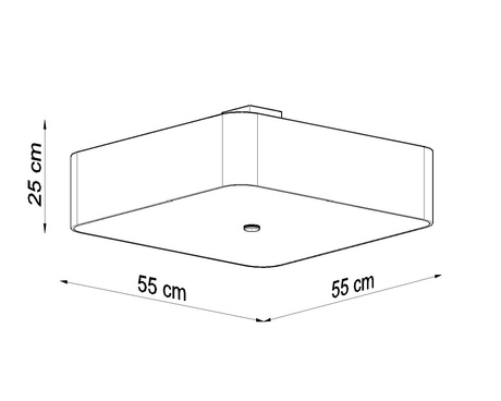 Plafon LOKKO 55 czarny + 5x Żarówka LED E27 3000K Ciepła 7,5W 620lm