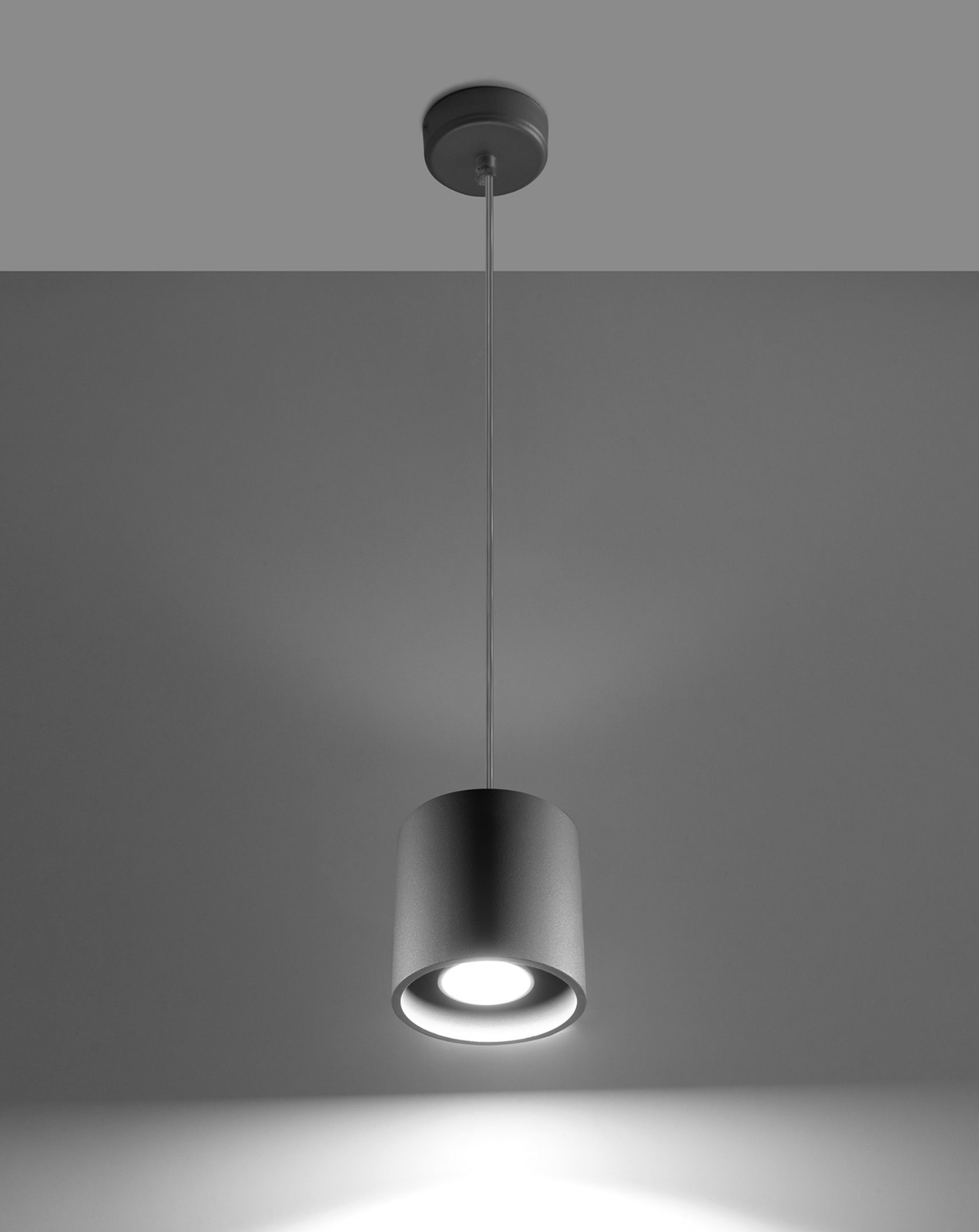 Lampa wisząca ORBIS 1 szary +1x Żarówka LED GU-10 3000K Ciepła 7W 620lm