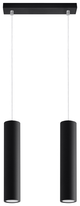 Lampa Wisząca LAGOS 2 czarny + 2x Żarówka LED GU-10 4000K Zimna 7W 630lm