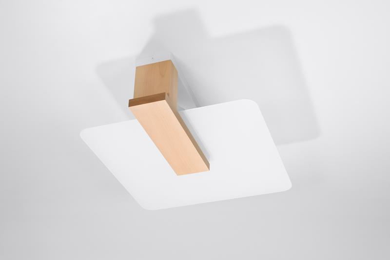 Plafon LAPPO naturlane drewno + 2x Żarówka LED E27 3000K Ciepła 7,5W 620lm