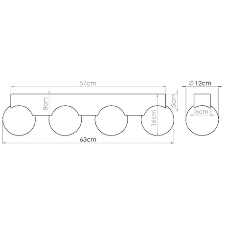 Plafon BULBO 4 naturalne drewno + 4x Żarówka LED G9 4000K Zimna 4,5W 460lm