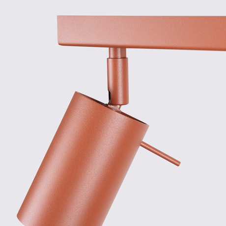 Plafon RING 4L ochra czerwona + 4x Żarówka LED GU-10 3000K Ciepła 7W 510lm