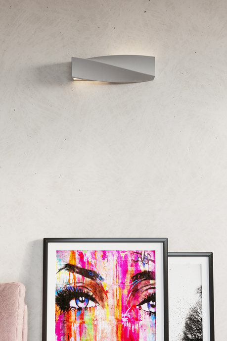 Kinkiet ceramiczny SIGMA szary + 1x Żarówka LED E27 3000K Ciepła 7,5W 620lm