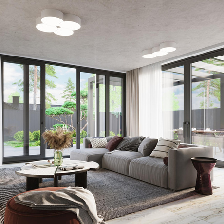 Plafon CIRCLE 4 biały + 8x Żarówka LED E27 3000K Ciepła 7,5W 620lm