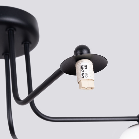 Żyrandol ASTRAL 5 czarny + 5x Żarówka LED G9 3000K Ciepła 4,5W 450lm