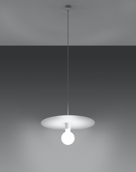 Lampa wisząca FLAVIO biała + 1x Żarówka LED E27 4000K Zimna 7,5W 650lm